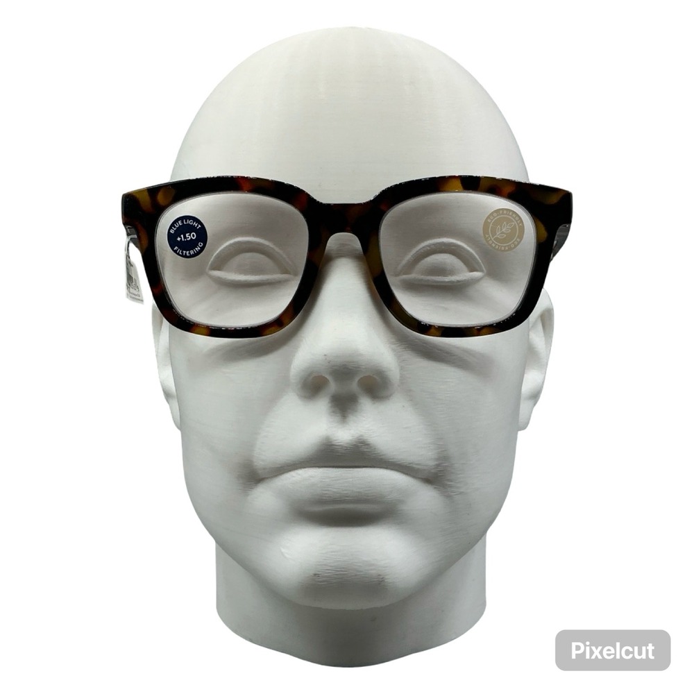 Peepers To the Max Blue Light Reading Glasses +1.50 Tortoise 04LBCA Square NEW
